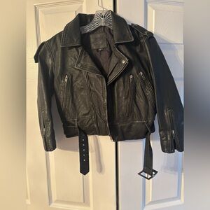 Topshop Black Leather Biker Jacket
